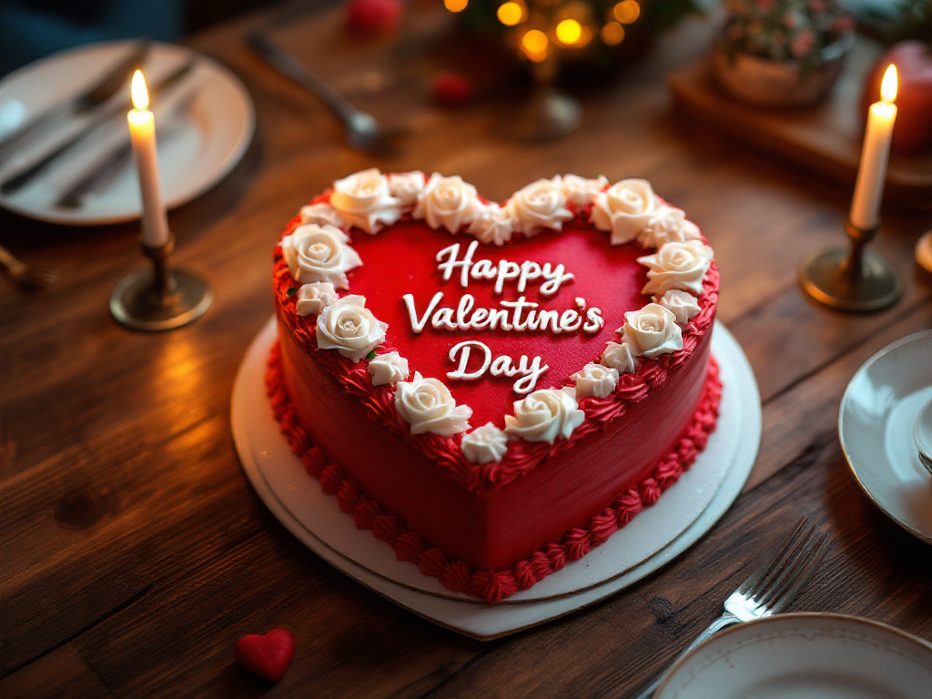 Custom Heart-Shaped Cake